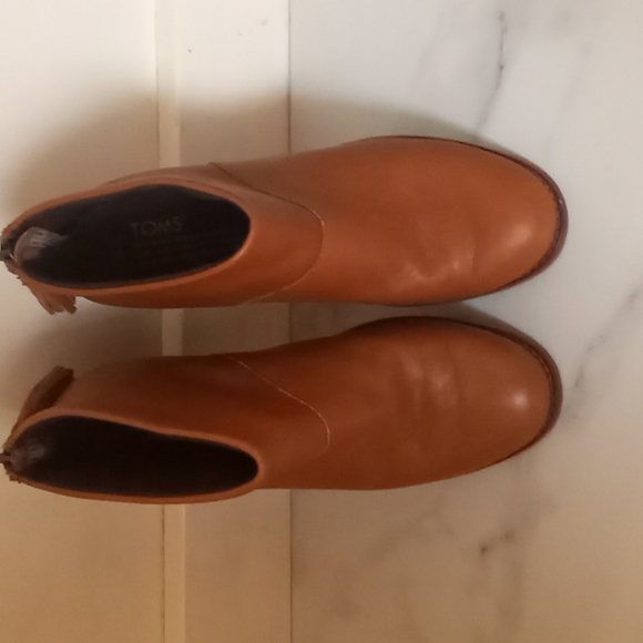 Toms Carpe Diem Leila Brown Leather Boots Sz 6 - Picture 3 of 8